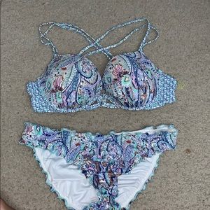 victoria secret blue print bikini